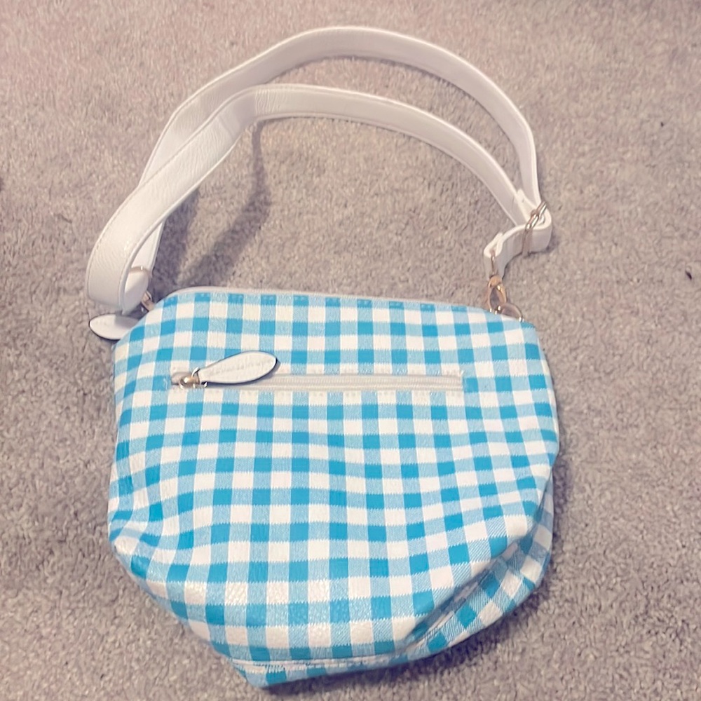 Imoshion pickinick style print summer bag crossbody in blue and white